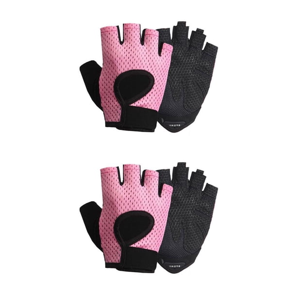 Guantes deportivos al aire libre Yuarrent medio dedo absorción de golpes mitones Protector Rosa M 2Conjunto