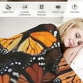 thumbnail image 3 of Chilfamy  LIVE &amp; LOVE Micro Blanket Throw Blanket Monarch Butterflies Print Ultra-Soft Fuzzy Cozy Warm Fluffy Plush Blanket for Bed Couch Chair Living Room Fall Winter Spring White, 3 of 6