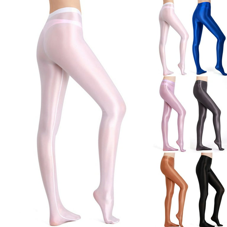 Women Glitter Stockings Oily Gloss Shiny Yoga Leggings Satin