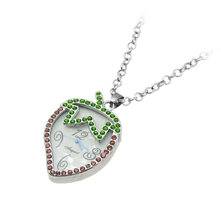 Unique Bargains Ladies Strawberry Crystal Pendant Quartz Necklace Watch