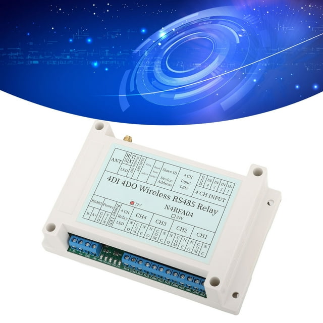 4 Channel 4DI 4DO 433M RS485 Transceiver Relay Module Transmitter With Antenna