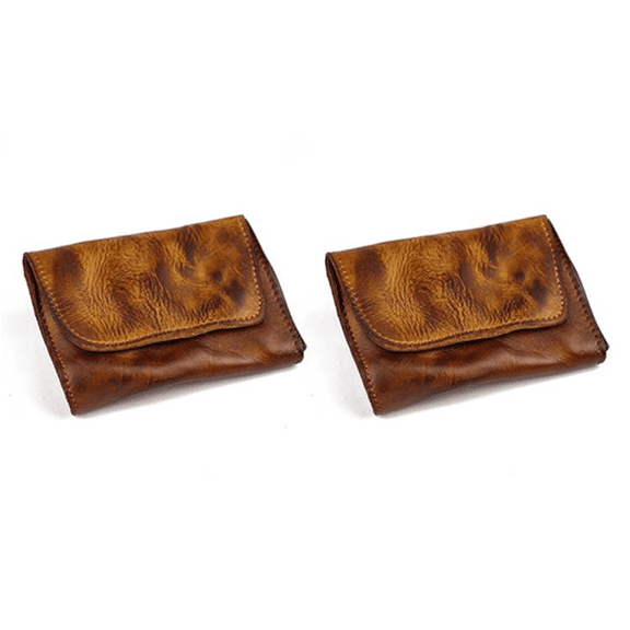 2X Handmade Retro Coin Pocket,Mini Fashion Wallet,Coin Pouch/Money Pocket/Card Case for Men &Women