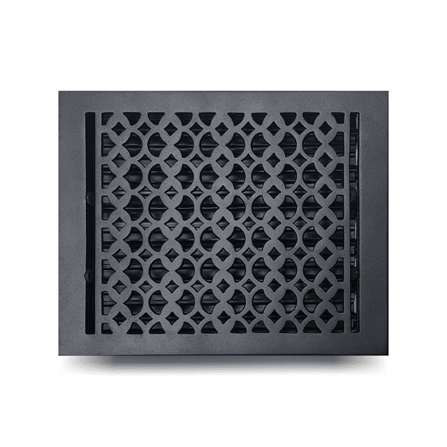Registre d'Aération de Plancher en Fonte 10′′ x 12′′ avec Registre – Design Tudor Champignon Robuste, Couvercle de Grille CVC Enduit de Poudre Durable et Antirouille pour Planchers, Murs et Plafonds – Prima Decorative Hardware