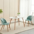 thumbnail image 3 of FurnitureR Velvet Dining Chair Mid-Century Modern Style Accent Chair for Kitchen Living Room Lounge Room, Lake Green 1 PCS, 3 of 9