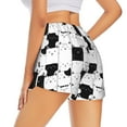 thumbnail image 2 of Uemuo Doodle Cute Cat Pattern Women's Athletic Shorts High Waisted Running Shorts with Liner Pockets Gym Elastic Workout Shorts-, 2 of 9