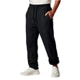 thumbnail image 2 of Mens Wide Leg Sweatpants Fleece Drawstring Elastic Waist Joggers with Zip Pockets Warm Winter Solid Color Workout Casual Lounge Pants, 2 of 6
