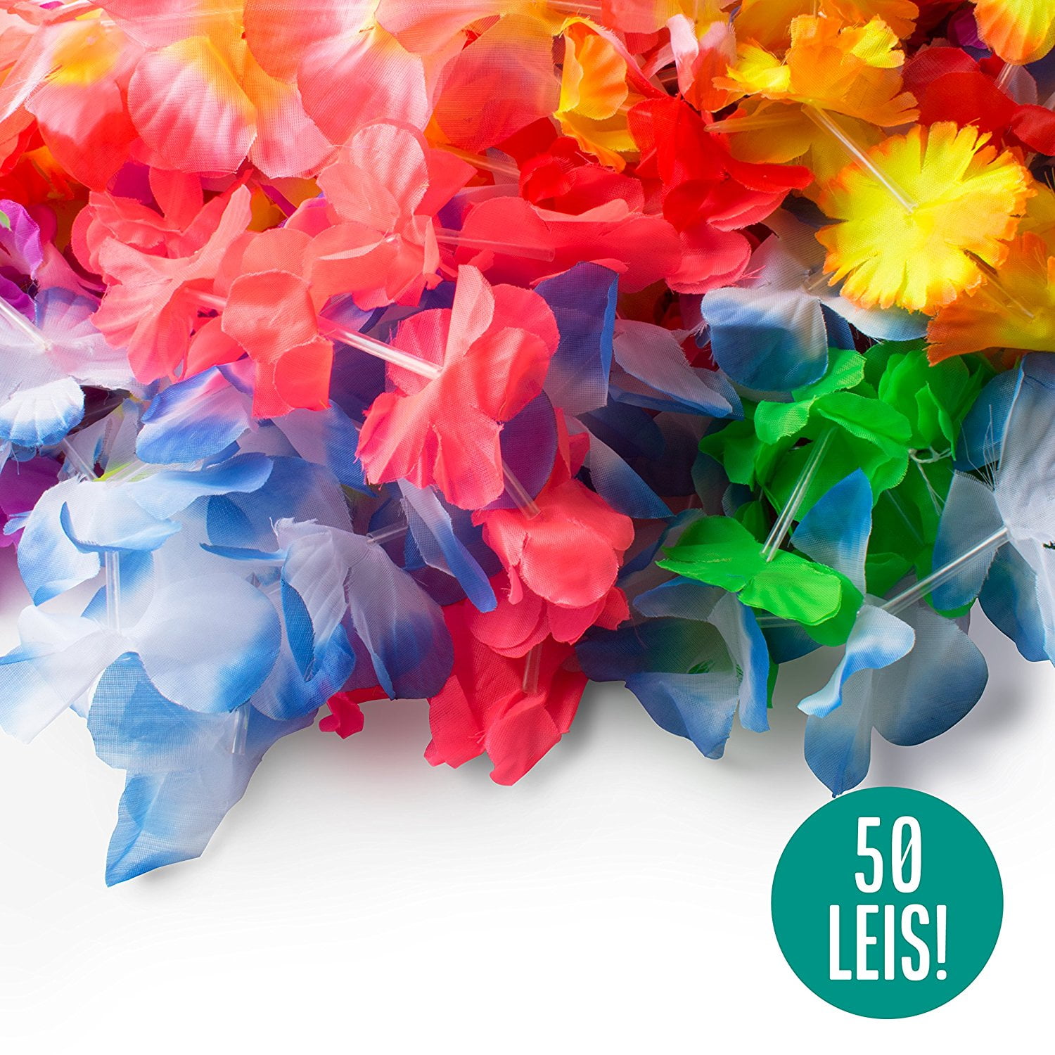 50 tropical hawaiian leis bulk party favors hawaiian paper flower leis