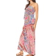 thumbnail image 4 of Sakkas Dora Women's One Shoulder Short Sleeve Casual Elegant Maxi Dress with Print - ORM286-Multi - One Size Regular, 4 of 5