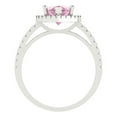 thumbnail image 4 of 2.38 ct Pear Cut Simulated Pink Diamond Halo Engagement Ring for Women in 18K White Gold, 4 of 5