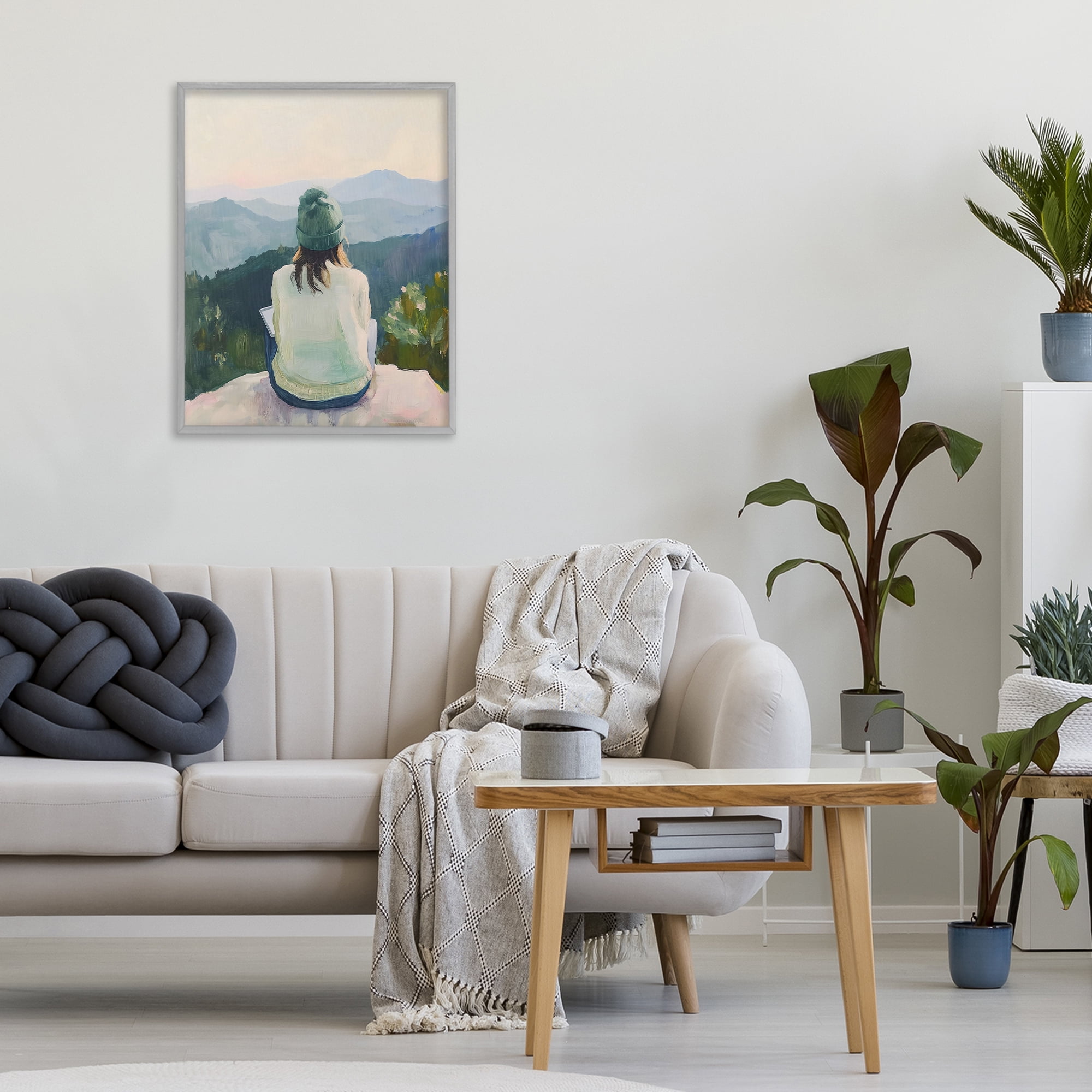 Stupell Industries Mindful Solitude Meditation View Gray Framed Giclee Art, design by The Prints Vibe