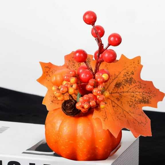 HmNPlay Realistic Artificial Pumpkins Set for Halloween Decor - Premium Plastic Fake Pumpkin Ornaments, Party Props, Home Decor with Realistic Texture