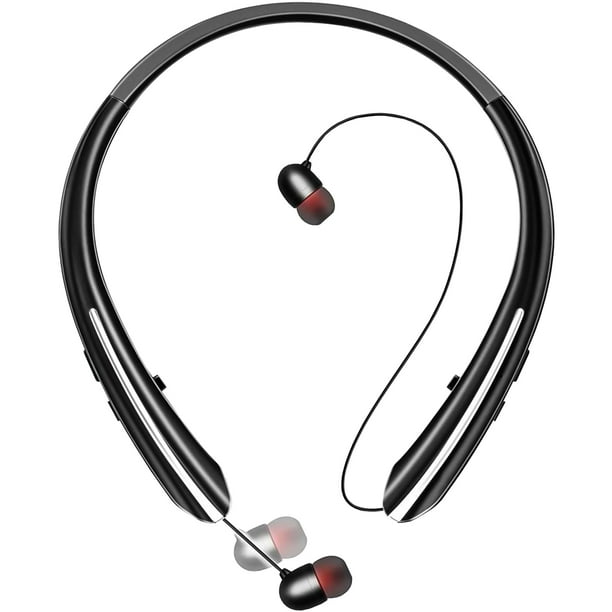 Bluetooth Headphones Tsv Bluetooth 5 0 Neckband Wireless Headphones Noise Cancelling Headset Retractable Earbuds Stereo Earphones With Cvc6 0 Mic Deep Bass For Sports Exercise Black Walmart Com<script async src=