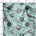 thumbnail image 2 of Soimoi Modal Satin Fabric Moon & Stars Galaxy Printed Fabric 1 Yard 42 Inch Wide, 2 of 6
