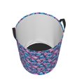 thumbnail image 2 of KLL Blue Flower Skull Waterproof Foldable Laundry Hamper Bucket with Handles for Storage Bin,Kids Room,Home Organizer (Medium ), 2 of 7