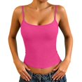 thumbnail image 2 of Stretchy Breathable Camisole Tops for Ladies Built in Padding Adjustable Straps Soft Light Shirts Suitable for Daily Travel Wearing Occasion Wear Cami Tops (Hot Pink,S), 2 of 8