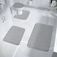 thumbnail image 2 of Juego de 4 alfombrillas de baño de espuma viscoelástica de microfibra suave, antideslizantes, gruesas, lavables a máquina y con absorción de agua, universales., 2 of 8