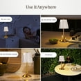 thumbnail image 6 of Bell and Howell Aurora Table Lamp Small Cordless Touch LED Rechargeable Lamp for Bedside Desk Gold, 6 of 7
