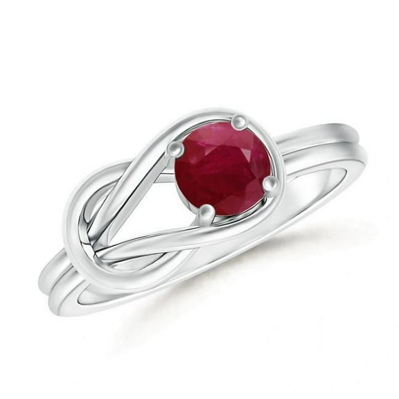 Round Shape Red Ruby Band Ring Women 925 Sterling Silver July Birthstone Valentine Day Birthday Gift Gemstone Jewelry