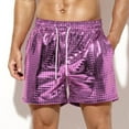 thumbnail image 2 of AJGRHE Men Cotton Blend Shorts Men's Metallic Sequin Casual Shorts for Rave Party Nightclub and Festive Events XXL Pink, 2 of 8