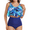 Blue, variant on BIMEI Tankini Mastectomy Swimsuit for Women Two Piece High Waisted Bathing Suit Tummy Control Ruffle Swimwear Slimming Swim Suit,005,Blue,L