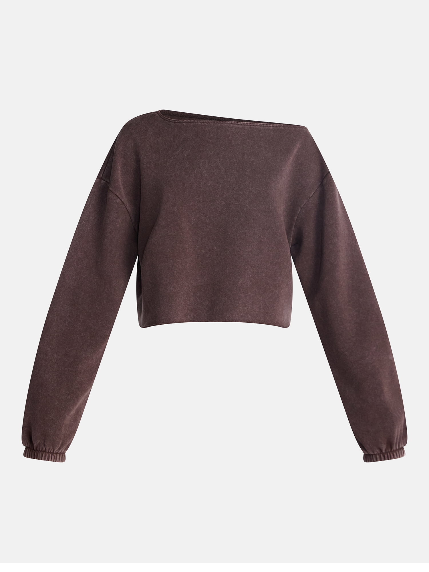 No Boundaries Mineral Wash Off the Shoulder Sweatshirt, Women's XXS-XXL