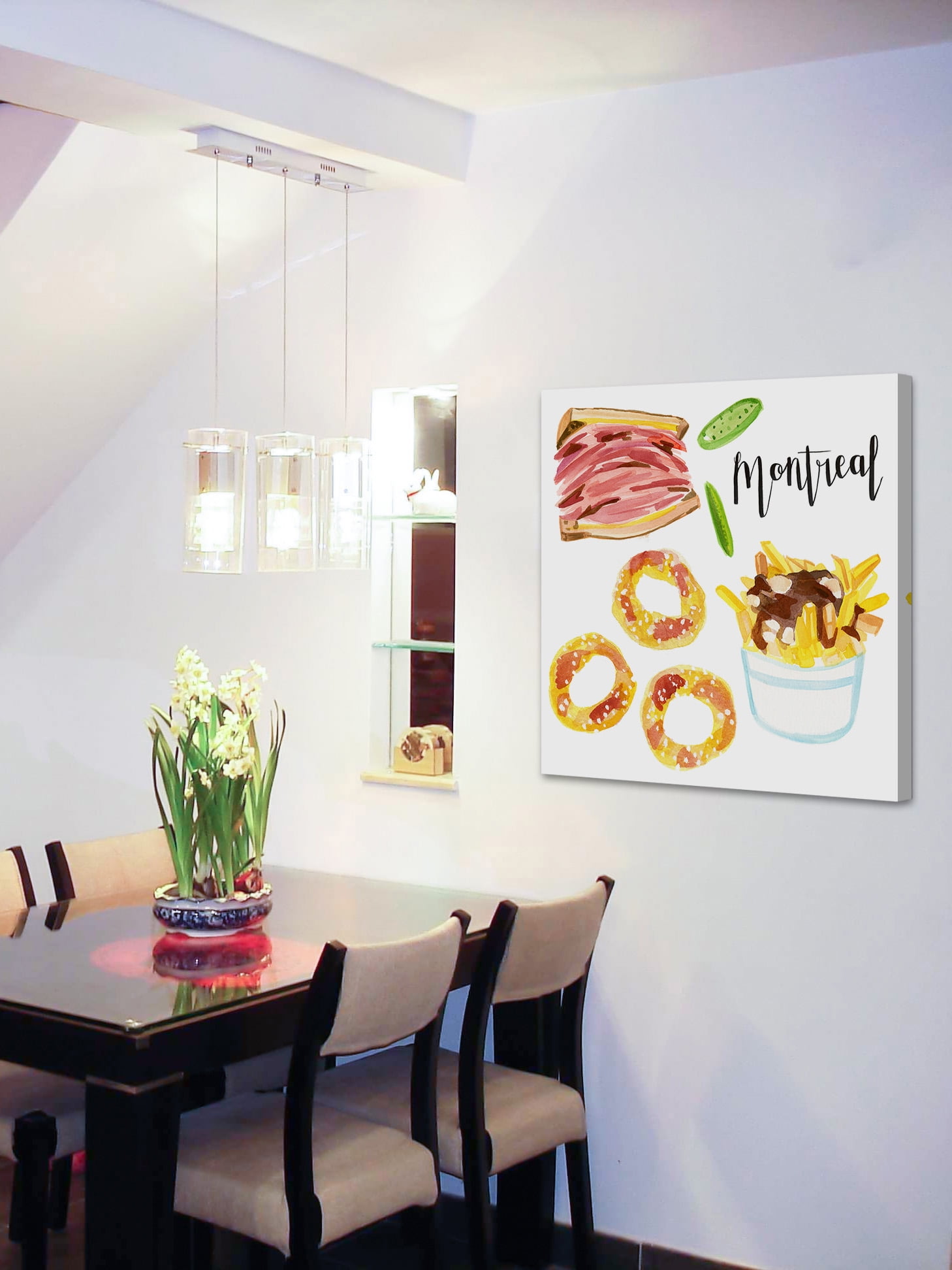 "Montreal Eats" Painting Print on Wrapped Canvas