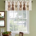 thumbnail image 3 of Happy Easter Curtain Valances for Windows, Kitchen Valance Window Treatments Panel 2 Pack, Vintage Brown Rabbits Love Heart Balloon Rod Pocket Short Curtains for Bathroom Bedroom 42 x 12 Inch, 3 of 8