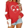 thumbnail image 4 of YueHuiYing Women's Oversized Hoodie with Heart Mesh Print Crew Neck Long Sleeve Hoodless Valentine's Day Simple Top, 4 of 9