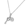 thumbnail image 2 of 925 Sterling Silver White Heart Padlock Pendant Necklace with Chain, 2 of 3