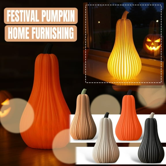 Pumpkin Decoration Modern Ceramic Pumpkin Gourd Sculpture, Minimalist Decorative Table Centerpiece, Neutral Home Decor Accent for Living Room, Kitchen, or Office