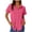 Hot Pink, variant on Women's Sun Protection Tops Breathable Soft Collared Short Sleeve Blouses Casual Button Down Solid Color Quick Dry Shirt with Zipper Chest Pocket L