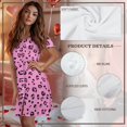 thumbnail image 7 of SEANATIVE Women’s Buttoned Nightgowns Soft Sleepshirt Short Sleeve Loungewear Mid Length Nightshirt House Coat Pajama with Round Neckline for Casual Wear at Home, M, Pink Leopard Print, 7 of 7