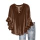 thumbnail image 2 of mfyjkho Tops Para Salir Para Mujer, Blusa Informal De Encaje Con Mangas Tres Cuartos Y Cuello En V Con Botones Y Color Liso Para Mujer Tops Para Hacer Ejercicio Para Mujer M, 2 of 6