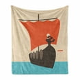 thumbnail image 1 of Odyssey Soft Flannel Fleece Throw Blanket, Greek Antique Sailboat Illustration and Woman, Cozy Plush for Indoor and Outdoor Use, 60" x 80", Multicolor, by Ambesonne, 1 of 6