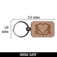 thumbnail image 2 of Skeleton Bone Hands Making Heart Rectangle Keychain Charm Tag - Engraved Wood, 2 of 6