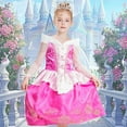 thumbnail image 3 of Girls Princess Dress Up Costume, Princesses 3 Pcs Sparkly Fancy Dresses Blue Pink Yellow Set for Toddlers Little Kids Christmas Birthday Party 3-4 Years, 3 of 6