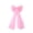 Pink, variant on Red Polyester Christmas Snow Lace Bow Netted Long Flowing Ribbon For Tree Top Decoration Display