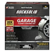 Black, Rust-Oleum RockSolid High-Gloss Polycuramine Garage Floor Coating Kit-318712 , 76 oz