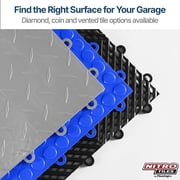 FlooringInc Nitro Garage Floor Tiles, Diamond Pattern, Interlocking, Black, 12x12, 1 pack, 1 sq/ft