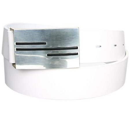Canterbury Golf Men's Line Detail Buckle Men's Leather Belt - 30" White