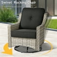 thumbnail image 4 of XIZZI 7 Piece Outdoor Furniture Sofa Set Wicker Rattan Patio Conversation Set with Swivel Rocking Chair and Fire Pit Table,Black, 4 of 11