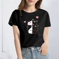 thumbnail image 2 of TSADFHJI Chandails en Molleton pour Femmes Sans Capuches Long Imprimé Chat T-Shirt S Gris, 2 of 5