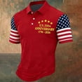 thumbnail image 2 of RMGVDSD 4th of July Polo Shirts for Men 250 Years America Anniversary Patriotic Shirt Short Sleeve Casual Collared Shirt For Independence Day Celebration Versatile Fall Tops, 2 of 4