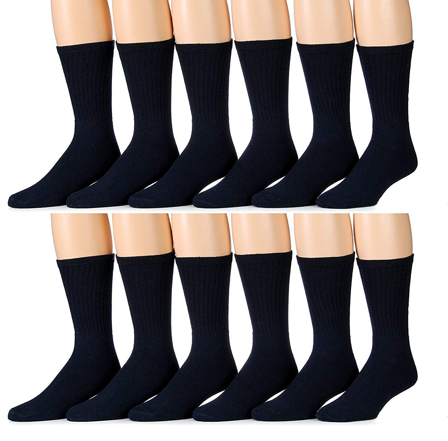 Yacht & Smith 6 Pair Of excell Ladies Navy Diabetic Neuropathy Socks