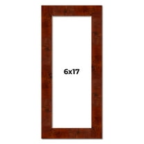 6x17 Walnut Brown Veneer Real Wood Picture Frame Width 1.75 inches | Interior Frame Depth 0.5