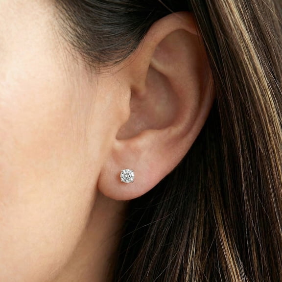 Pompeii 1/2 cttw Round Cut Diamond Studs 14k White Gold Womens Earrings (I/J,I2)