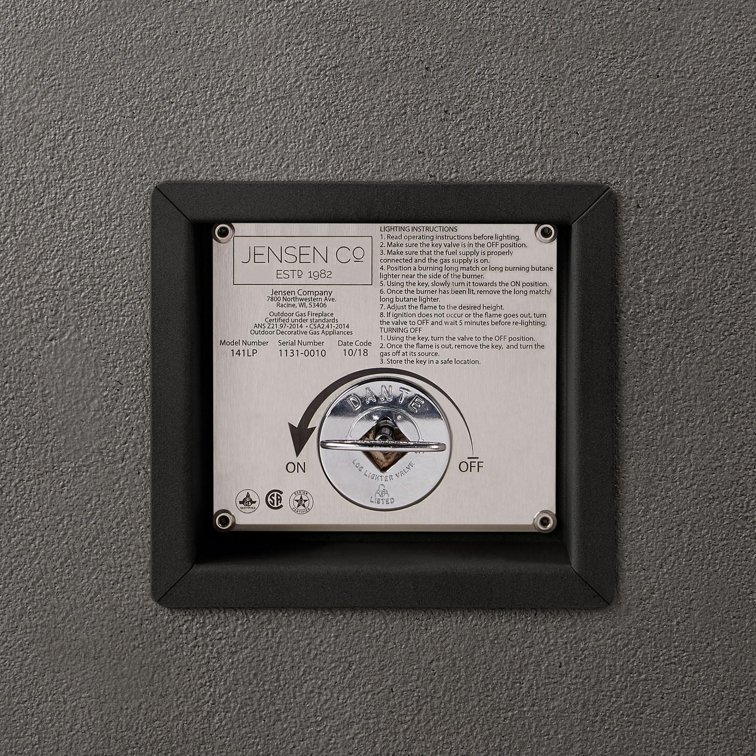 Real Flame Estes 60" Rectangle Concrete Natural Gas Fire Pit in Carbon by Jensen Co.