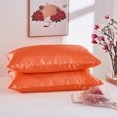 thumbnail image 1 of Pillowcase Satin Silk Solid Color Bedding Envelope Closure Pillowcases, 1 of 1