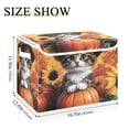 thumbnail image 3 of Cute Fall Cat and Pumpkin Large Storage Bins with Linen Collapsible Lid Storage Box 16.7 x 12.6 x 11.8in, 3 of 7