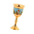 thumbnail image 4 of Copa Medieval Vintage de cristal en relieve, Mini copa de comunión, decoración de aniversario grabada, de Metal para bendición del hogar azul claro, 4 of 8